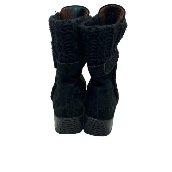 Aquatalia Snow Boots Winter‎ Weatherproof Suede Zip Front Combat Black Size 7.5 - Picture 7 of 12